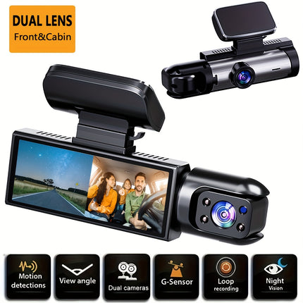 Dual Lens Dash Cam with Night Vision