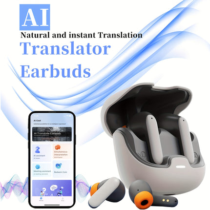 AI Translation Bluetooth Earbuds – Real-Time Voice, Music & More