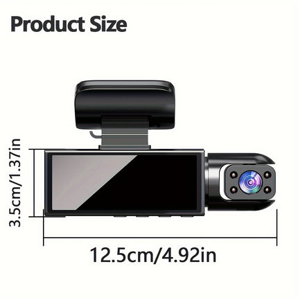 Dual Lens Dash Cam with Night Vision